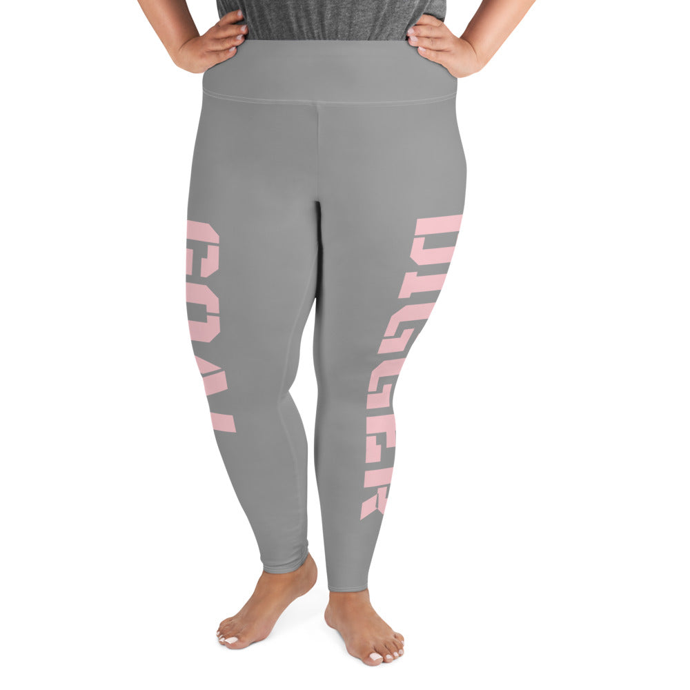 GOAL DIGGER Plus Size Leggings (GREY) Sizes 2XL-6XL