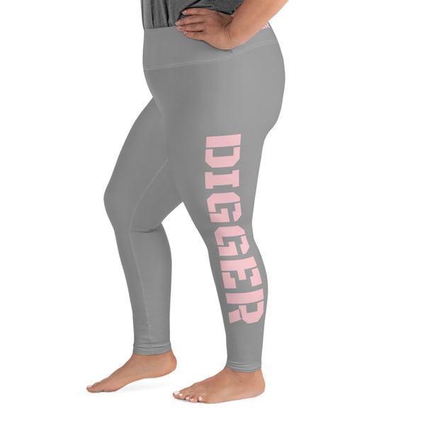 GOAL DIGGER Plus Size Leggings (GREY) Sizes 2XL-6XL