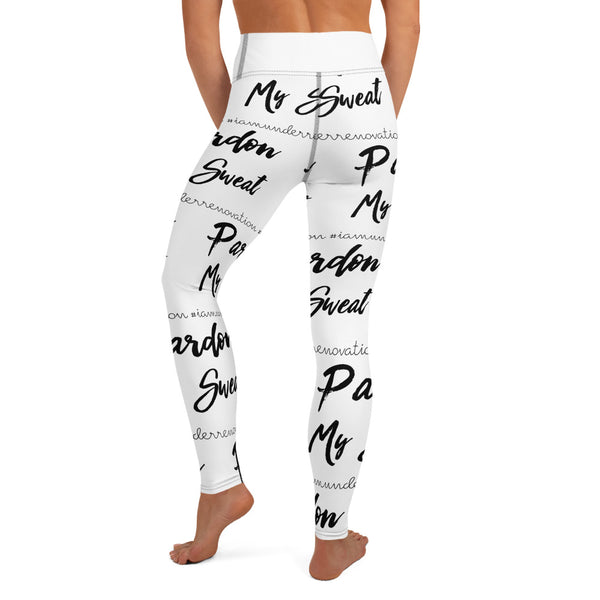 Signature Graffiti Yoga Leggings - Black/White