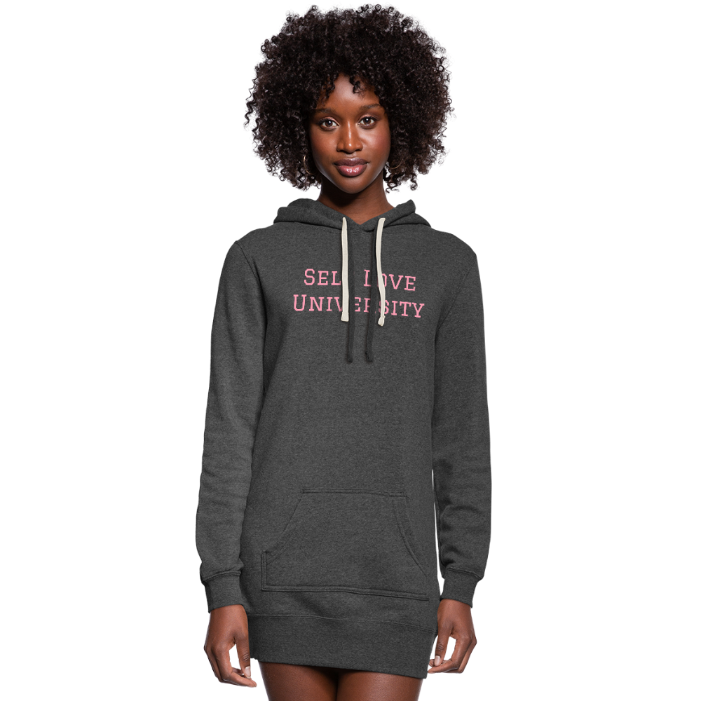 Self Love University Hoodie Dress - heather black